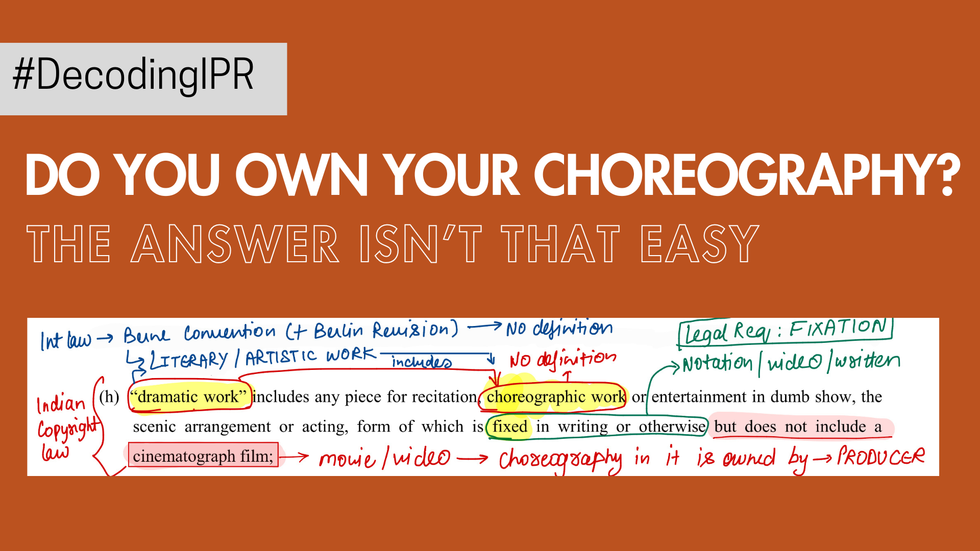 Do you own your Choreography? The answer isn’t that easy #DecodingIPR